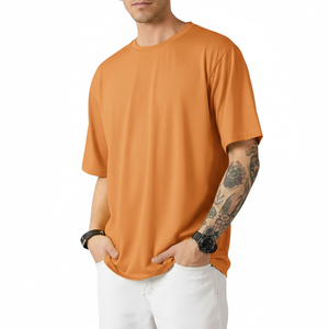 เสื้อยืดโอเวอร์ไซส์ทรงทางการสำหรับฤดูร้อน ผ้าฝ้าย 100% คุณภาพสูง ระบายอากาศได้ดี แขนสั้น โลโก้ด้านหน้า เสื้อเจอร์ซีย์ผู้ชาย - Product Image 3