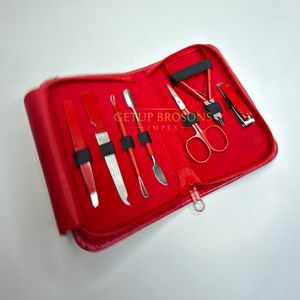 Manicure Set Professional 8-in-1 <b>Nail</b> Clippers Red <b>Kit</b> Pedicure Care Tools Stainless Steel Women Grooming Box 20Pcs Travel - Product Image 3