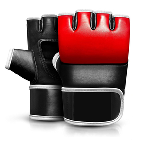 Guantes de entrenamiento de MMA de cuero con correas ajustables de gancho y bucle en la muñeca, ligeros y con protección UV. - Product Image 1