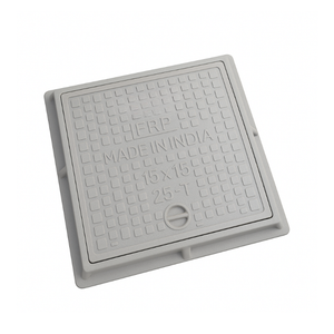 Tapa de alcantarilla de plástico reforzado con fibra de vidrio (FRP) de 15 x 15, cubierta de drenaje duradera, inoxidable, de grado de ingeniería para uso en alcantarillado subterráneo. - Product Image 1