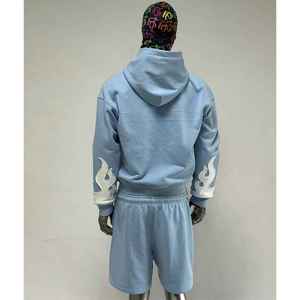 2025Hot Sale <b>Short</b> <b>Hoodie</b> 2Piece <b>Men</b> Cotton Tracksuit <b>Short</b> <b>Set</b> Casual With Custom Logo SweatSuit Sport Track Suit puff printing - Product Image 5