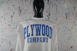 Sudadera de cuello alto color gris ceniza de PLYWOOD COMPANY, 100% azul, con apliques bordados, cuello ancho, URBAN PRODUCTIONS - Product Image 4