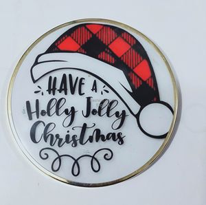 Posavasos esmaltados de diseño Vintage de Feliz Navidad, las mejores alfombrillas y almohadillas absorbentes para tazas navideñas con marco metálico - Product Image 3