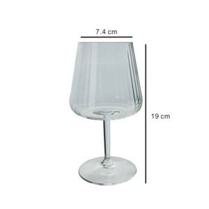 Verre à vin rouge en plastique transparent incassable à nervures, gobelet à vin - Product Image 3