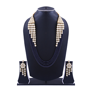 Conjunto de Joyería para Mujer Estilo Bohemio, Chapado en Oro Indio, Aleación Negra con Circones, Collar y Aretes para Compromiso, Boda o Fiesta - Product Image 1