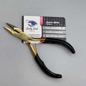 Herramientas para Extensiones de Cabello Lucky Lash, Alicates Comerciales de Acero Inoxidable con Acabado Dorado y Mango Negro, Herramienta para Instalar Anillos Micro - Product Image 5