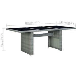 Light Grey Outdoor Garden <b>Table</b> Rattan <b>Plastic</b> Frame Contemporary Design <b>Patio</b> Furniture - Product Image 6