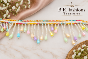 B.R. Flecos Decorativos Hechos a Mano con Cuentas de Perlas y Encaje de Estilo Boho de Lujo en Colores Arcoíris para Bolsos, Regalos y Ropa - Product Image 4