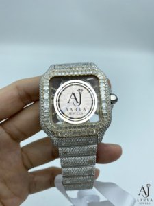 AARVA JEWELS นาฬิกาข้อมือแฟชั่นหรูหรา รุ่น Miyota หน้าปัดเพชรทรงสี่เหลี่ยม ตัวเรือนสแตนเลสสตีล สายขนาด 20 มม. ขนาด 38 มม. สำหรับทั้งชายและหญิง - Product Image 1