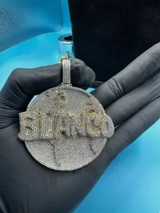 CONCEPTION - Colgante de Plata de Ley 925 con Corte Redondo de Moissanita Real, Personalizado, Chapado en Oro de 14K, para Mujer - Product Image 5