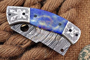 Cuchillo Plegable de Bolsillo con Mango de Hueso Personalizado al por Mayor con Funda de Cuero para Caza, Camping y Uso Diario (EDC) - Product Image 6