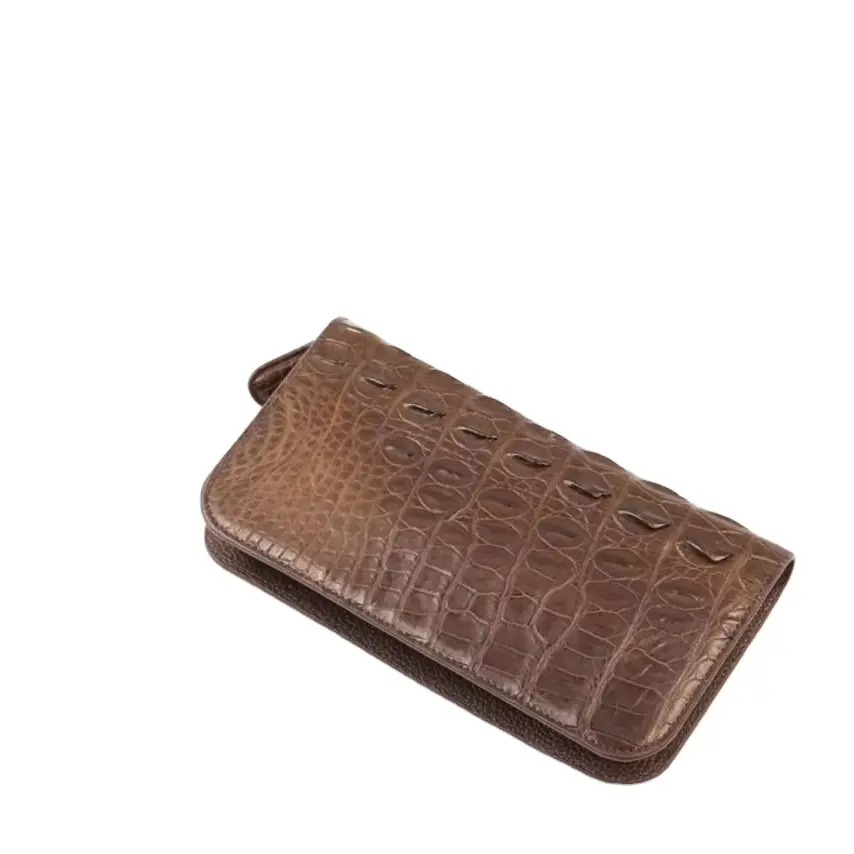 Wholesale Luxury Leather Clutch OEM/ODM Genuine Crocodile Leather Size 21x11.5cm Made in Vietnam for Men and Women