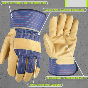Leather Made Custom Design Breathable Daily Use Safety <b>Gloves</b> with Cotton Lining Lightweight and <b>Touchscreen</b> Compatible - Product Image 3