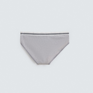 Braguitas de cintura media para mujer, color gris liso, 100% algodón, transpirables, de punto, grosor estándar, lavables a máquina - Product Image 2