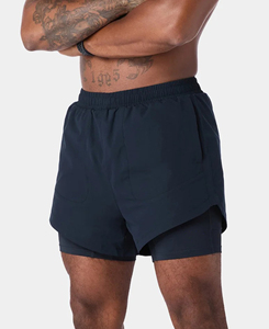 Lightweight Men's Solid Color Quick Dry Breathable Spandex/Cotton Sport Shorts Pockets Elastic Waist <b>Mid</b> Length Running Workout - Product Image 1