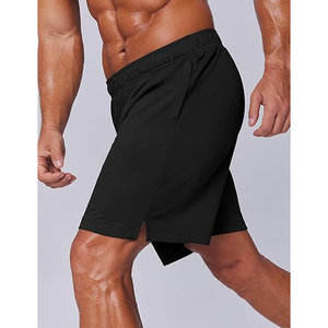 Pantalones Cortos Deportivos de Poliéster Cepillado para Hombre, Acabado Piel de Durazno, Tacto Suave, para Correr, Entrenar, Uso Casual, Sensación Premium - Product Image 4