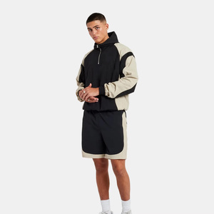 Men's Color Blocking Hooded Tracksuit Set Breathable Polyester Streetwear Shorts with Zipper Fly Regular Fit Summer Style - Product Image 4