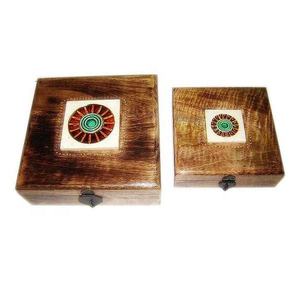 Haute qualité à la main en bois artisanat coffre au trésor maison boîtes décoratives vente chaude boîte à bagues bijoux cadeau article Top Standard - Product Image 1