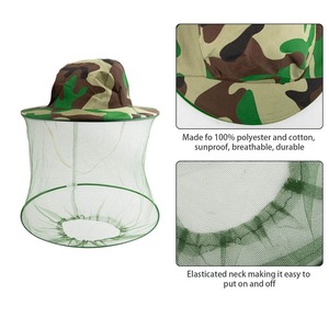 Voile de tête d'apiculteur anti-piqûres ventilé, protection faciale pour l'apiculture, en tissu maillé de coton aéré - Product Image 4