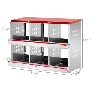 Nido per Galline Ovaiole a 6 Scomparti Estraibile con Cesto per la Cura del Pollame - Product Image 4