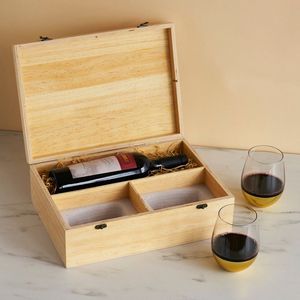 Boîte à vin en bois massif pour l'emballage et le stockage de bouteilles de vin de qualité supérieure, cadeaux d'entreprise et célébrations personnalisées - Product Image 2