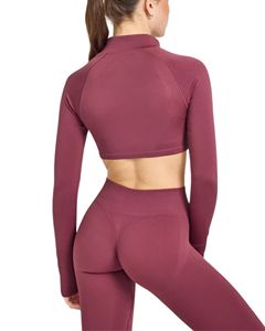 เสื้อแจ็คเก็ตโยคะผู้หญิงสีพาสเทล เนื้อผ้านุ่ม ระบายอากาศดี ซิปยาว คอตั้ง กระเป๋าซ่อน ทรงเข้ารูป แห้งเร็ว น้ำหนักเบา เหมาะสำหรับวิ่ง - Product Image 2