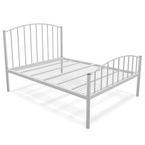 Cadre de lit en métal blanc de qualité supérieure 2025 avec design d'arche incurvée, lattes verticales, plateforme robuste, mobilier de chambre classique King Queen - Product Image 3