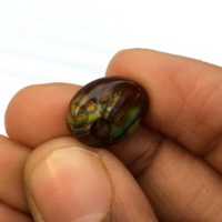 Cabochon ovale en agate de feu mexicaine naturelle de haute qualité, magnifique, identique à la photo, hauteur 4,5 mm, pierre brute polie, INDIA GEMS Troisième