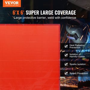 Telo da saldatura ignifugo in vinile 6x6 FT con protezione UV a 6 livelli, schermo appendibile per saldatura, forniture per saldatura - Product Image 2