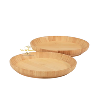 Vietchoice Plateau de service moderne en bois écologique, peint à la main, couleur naturelle, pour assiettes de présentation et gâteaux, finition polie, lot de 1