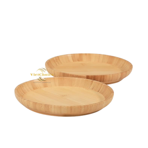 Vietchoice Modern Wood Eco-Friendly Handpainted Natural Color Cake Stand <b>Tray</b> Polished Kitchen Plates Display Serving Pack 1 - Product Image 2