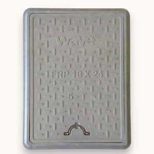 Plaque de couverture de sol rectangulaire grise Wave FRP Engineer Grade 21x28 5-T, panneau d'accès - Product Image 6