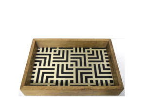 High Quality Wholesale Customized Resin & Mango Wood Serving Tray for Tea Serving Tray For <b>Hotel</b> & <b>Restaurant</b> <b>Supplies</b> - Product Image 5