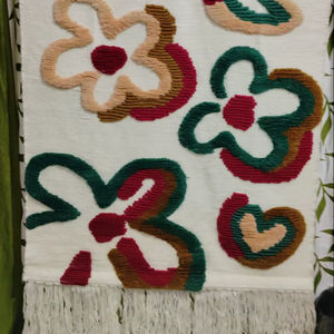 Indian Handmade Art <b>Wall</b> Hanging Wool Rug | Abstract Art Woven Macrame Tapestry Boho Home Decor Living Room <b>Wall</b> Hanging -31 - Product Image 1