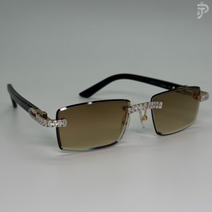 Gafas de sol Hip Hop con diamantes de moissanita de corte ovalado VVS, montura de lujo con incrustaciones de diamantes, gafas unisex. - Product Image 2