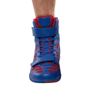 Zapatillas de Karate de Caña Alta Azul Cobalto con Paneles Rojos, Doble Correa de Tobillo, para Alto Impacto, Calzado de Karate para Dojo y Sparring - Product Image 2