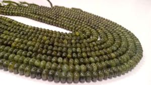 Perles de pierres précieuses en quartz tourmaline verte naturelle, rondelles de 8 mm, 8 pouces - Product Image 3