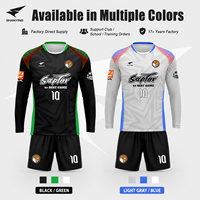Fabricant d'uniformes d'arbitre de football personnalisés OEM ODM, ensemble de maillots de football à manches longues avec logo, nom, numéro, vêtements d'entraînement