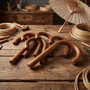 Empuñadura de Ratán Hecha a Mano para Sombrillas, Agarre de Caña Natural para Accesorios de Sombrillas Duraderos y Elegantes - Product Image 6