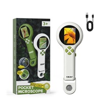 500X Portable Microscope Photo and Video Mini Microscopes 2'' Digital Little Scientist Microscopes Kit for Kids Toys Gifts