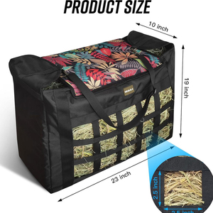 Extra Large Capacity Heavy-Duty Polyester Material Bale Bags Horse Feed Wear-Resisting <b>Equestrian</b> Hay Tote Bag Open Slow Horse - Product Image 2