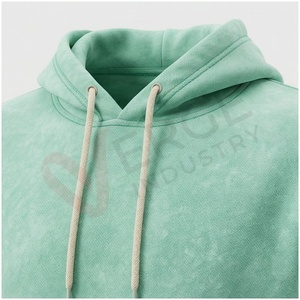 Conjunto Deportivo Unisex Verde Menta, Sudadera con Capucha y Cordón Ajustable, Color Sólido, Transpirable, Informal, para Otoño, Corte Regular, para Adultos - Product Image 4