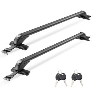 Barre Portatutto Universali per Tetto Piatto, Barre Rialzate/Barre a Filo/Modanature Nere, Capacità 75 kg, Portapacchi Auto - Product Image 2