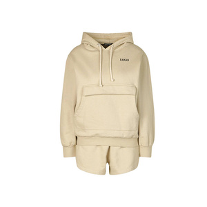 Ensemble assorti haut à capuche et short pour femme, qualité supérieure, prix de gros, idéal pour les marques de streetwear et les commandes en marque blanche 2026 OEM - Product Image 2