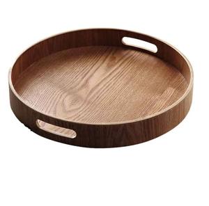 Plateau de service en bois artisanal pour fruits, collations, café, plateau de service pour mariage, fête, décoration de table, plateau de service pour la restauration - Product Image 4