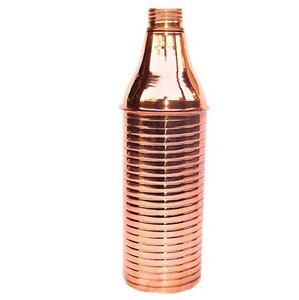 Premium <b>Copper</b> <b>Bottle</b> Glossy Finish Screw Cap Leak-Proof <b>Drinking</b> Ayurvedic GYM Fitness Sports Outdoor Travel <b>Bottles</b> - Product Image 6