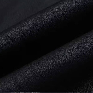 <b>Men's</b> Black PU Leather Moto Jacket Stand Collar Zipper Closure <b>Slim</b> <b>Fit</b> Autumn Wear Regular Sleeve Solid Color - Product Image 3