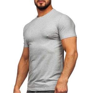 T-shirts Homme Grande Taille en Coton et Polyester, Col Rond, Manches Courtes, Respirants, Coupe Slim, Fitness, Couleurs Personnalisables OEM, Prix de Gros - Product Image 3