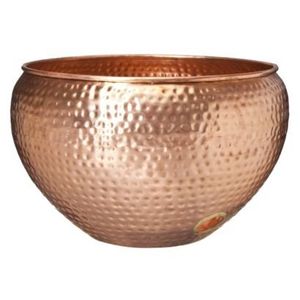 Maceta de cobre antiguo martillado para almacenamiento de mangueras de jardín con borde ancho, organizador de riego para exteriores - Product Image 3