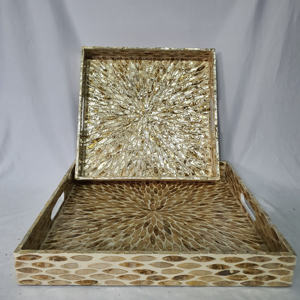 Thanhcongcraft 100% plateau en laque de bambou naturel taille personnalisée forme ronde de qualité pour la décoration de cuisine usage domestique du Vietnam - Product Image 6